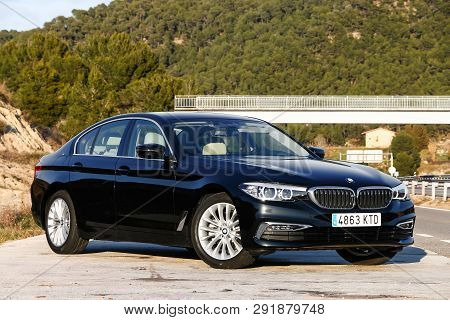 Barcelona, Spain - March 8, 2019: Motor Car Bmw 520d (g30) At The Interurban Road.