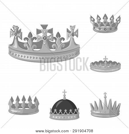 Vector Design Of Jewel And Vip Logo. Set Of Jewel And Nobility Vector Icon For Stock.