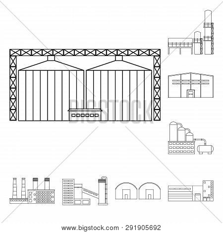 Vector Illustration Of Manufacturing And Company Logo. Set Of Manufacturing And Structure Vector Ico