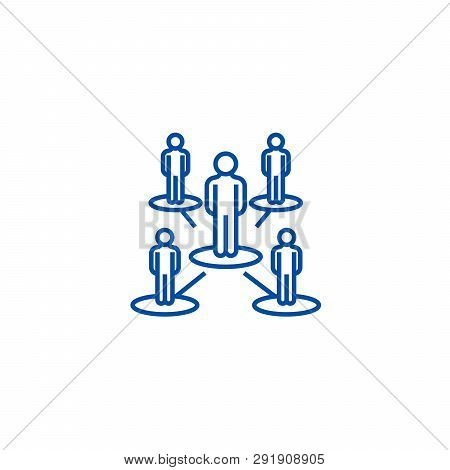Leadership Network, Multilevel  Line Icon Concept. Leadership Network, Multilevel  Flat  Vector Symb