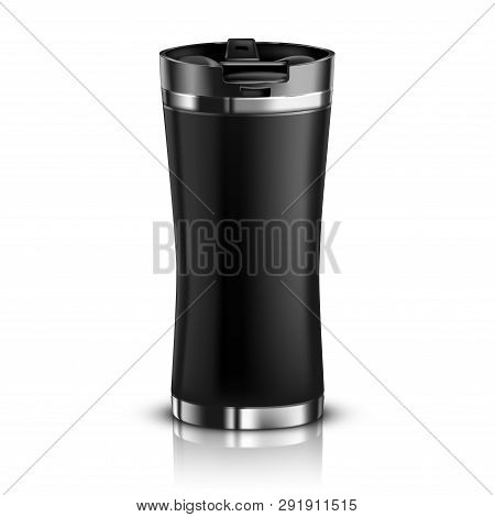 Vector. Mock-up. Black. Thermomug