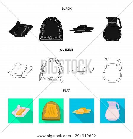 Vector Illustration Of Creamy And Product Symbol. Set Of Creamy And Farm Vector Icon For Stock.