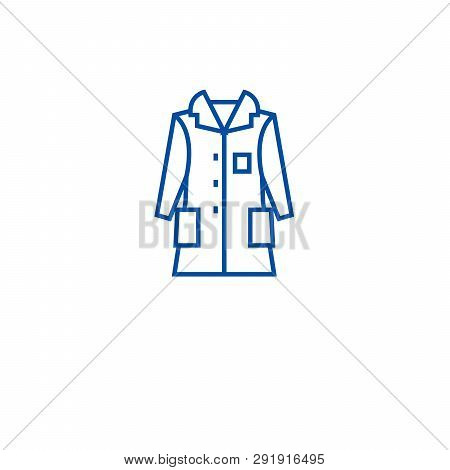 Man Overcoat Line Icon Concept. Man Overcoat Flat  Vector Symbol, Sign, Outline Illustration.