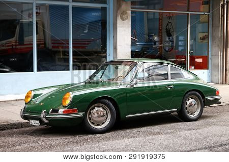 Geneva, Switzerland - March 13, 2019: Classic Car Porsche 911 In The City Street.