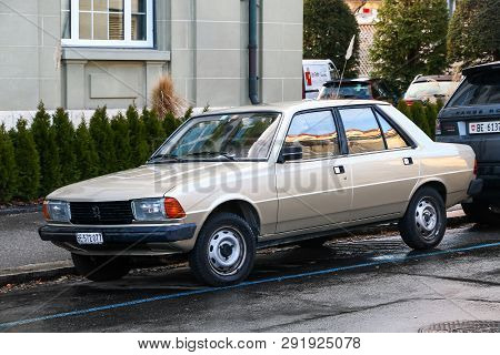 Bern, Switzerland - March 13, 2019: Motor Car Peugeot 305 In The City Street.