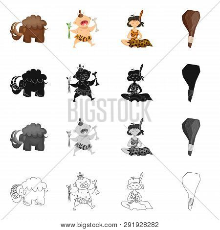 Vector Design Of Evolution  And Prehistory Icon. Set Of Evolution  And Development  Stock Vector Ill