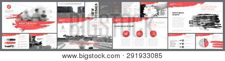 Grey And White Design Elements In Grudge Style Presentation Slide Templates. Business Concept Can Be