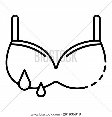 Bra Milk Drop Icon. Outline Bra Milk Drop Icon For Web Design Isolated On White Background