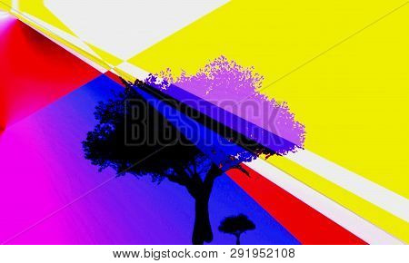 Beautiful Web Background Design Colouring Tree Abstract.