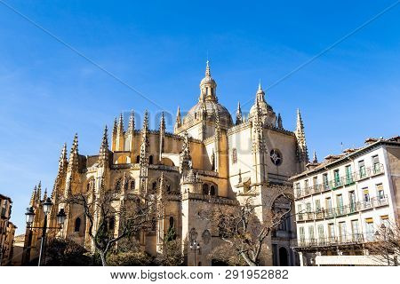 Segovia, Spain: Segovia Cathedral In A Winter Day. It Was The Last Gothic Style Cathedral Built In S