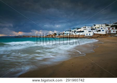 View Of Chora Village And Harbour On Donoussa Island In Greece.