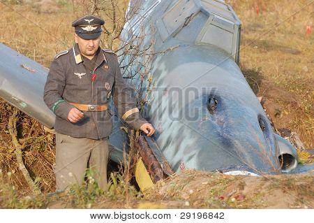เคียฟ ยูเครน -6 nov: สมาชิกคลับประวัติดาวสีแดงไม่สวมประวัติศาสตร์เยอรมัน Luftwaffe