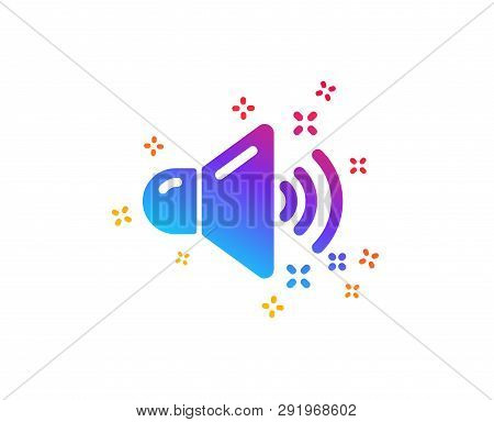 Loud Sound Icon. Music Sound Sign. Musical Device Symbol. Dynamic Shapes. Gradient Design Loud Sound