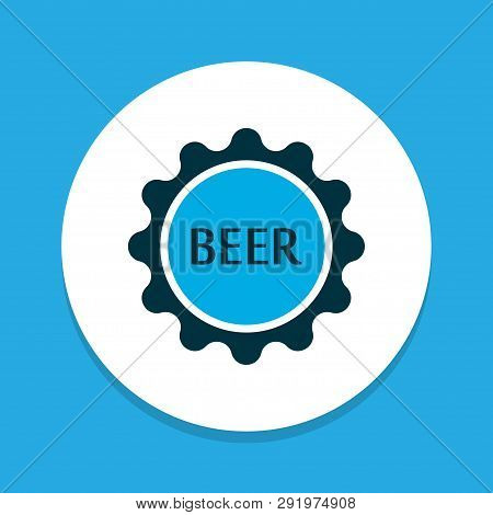 Beer Lid Icon Colored Symbol. Premium Quality Isolated Bottle Cap Element In Trendy Style.