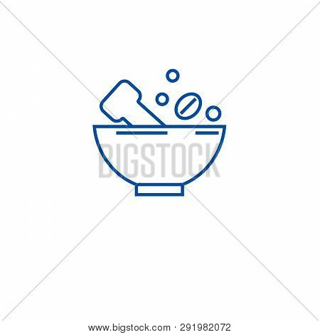Grinding Spices Line Icon Concept. Grinding Spices Flat  Vector Symbol, Sign, Outline Illustration.