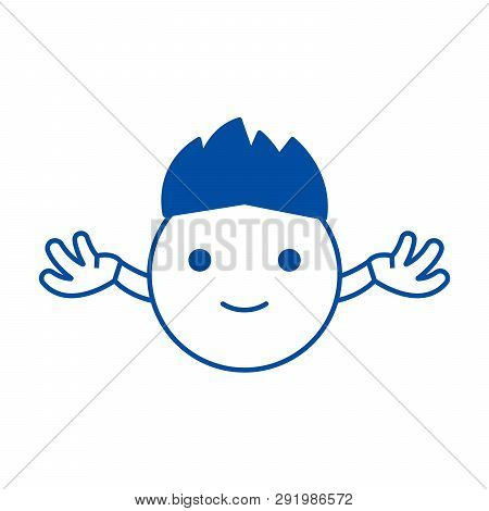 Hippy Emoji Line Icon Concept. Hippy Emoji Flat  Vector Symbol, Sign, Outline Illustration.
