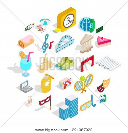 Entertainment For Everyone Icons Set. Isometric Set Of 25 Entertainment For Everyone Icons For Web I