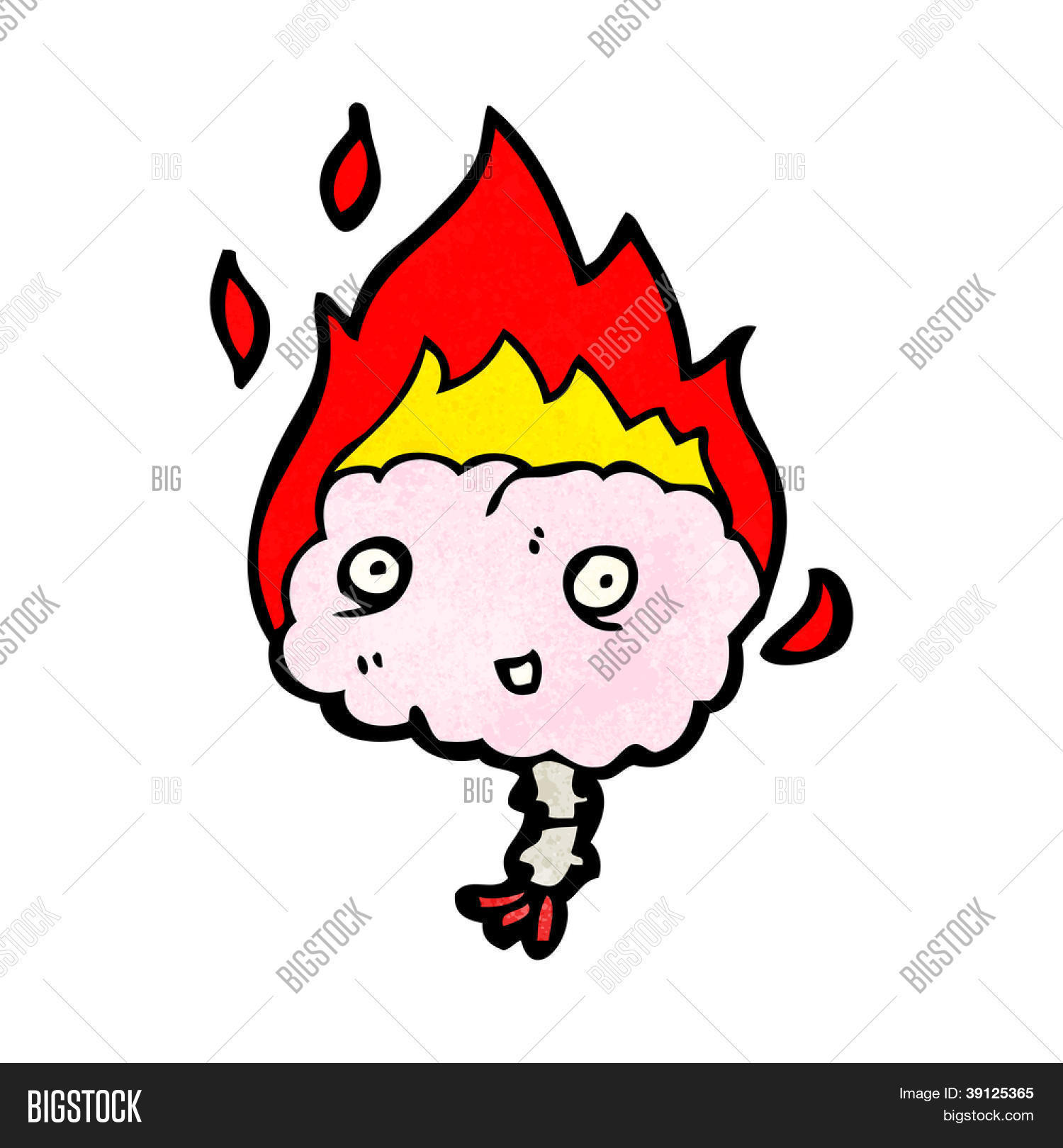 Cartoon Brain On Fire Vector & Photo (Free Trial) Bigstock