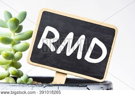 Small Black Chalk Board In A Pot With Succulents Inscribed In White Letters Word Rmd Required Minimu