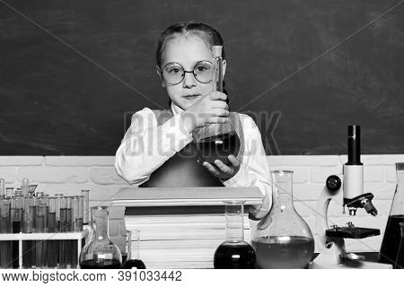 Back To School. Biology Experiments With Microscope. What Is Taught In Chemistry
