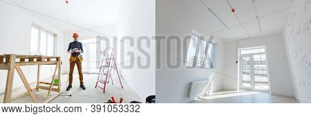 Construction Of The Wooden Frame Of A Roof Fibrerglass Insulation Installed In The Sloping Ceiling O