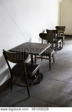 Clean Coffee Shop Furniture Set, Stock Photo