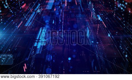 Digital Cyberspace And Data Network Connections. Transfer Digital Data High-speed Internet. Technolo