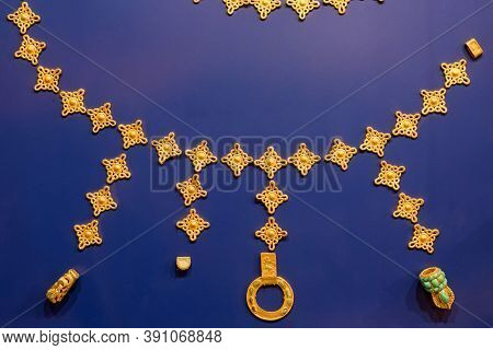 Close-up Of Beautiful Obsolete Sarmatian Jewelery In Museum