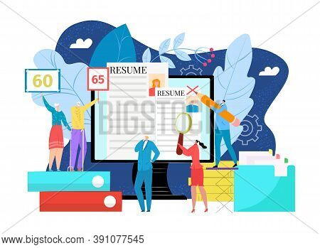 Ageism, Discrimination At Business Work Vector Illustration. Job Employment With Unfair Stamp At Old