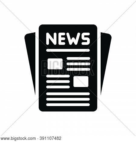 Black Solid Icon For Publication News Release Issue Puffery Publicity Display Newspaper Article Maga