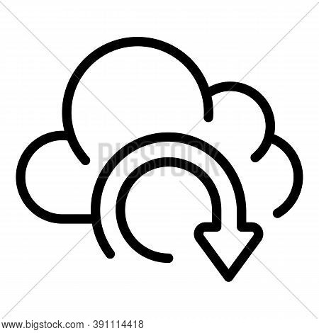 Recovery Data Cloud Icon. Outline Recovery Data Cloud Vector Icon For Web Design Isolated On White B