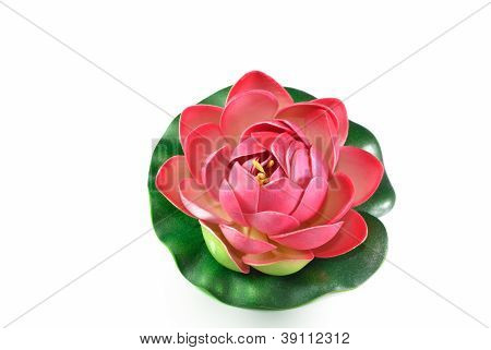Kunstig blomst Lotus isoleret på hvid