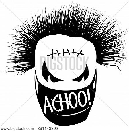 Halloween Coronavirus Monster Face In Medical Mask