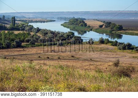 Summer Countryside Landscape With Pivdennyi Buh River, Mykolaiv Region, Ukraine.