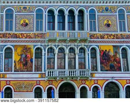 Venice, Italy - May 10, 2014: The Facade Of The Palazzo Barbarigo On The Grand Canal, Venice