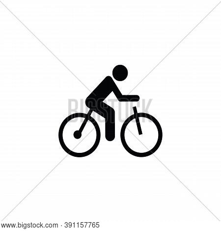 Bicycle Rider Icon Isolated On White Background. Bicycle Rider Icon In Trendy Design Style. Bicycle 