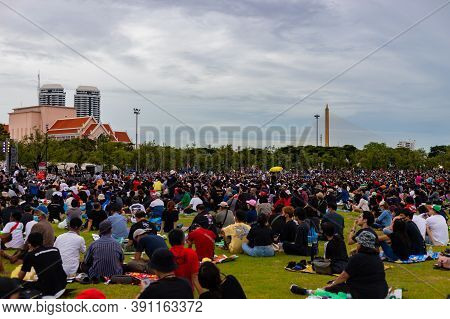 Anti-government Protest And Rally For Democracy In Bangkok, Thailand.