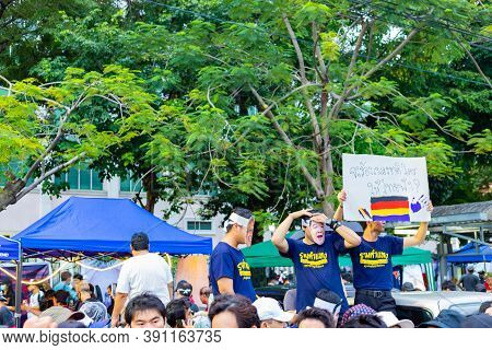 Anti-government Protest And Rally For Democracy In Bangkok, Thailand.