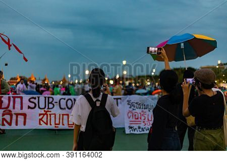 Anti-government Protest And Rally For Democracy In Bangkok, Thailand.
