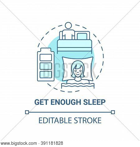 Get Enough Sleep Concept Icon. Self Care Practices. Healthy Care Ideas. Everyday Body Upgrading Idea