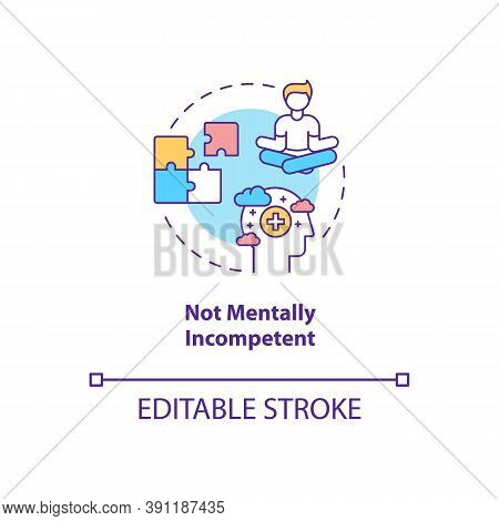Not Mentally Incompetent Concept Icon. Online Voting Requirement Idea Thin Line Illustration. People
