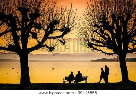 Obraz jezera Starnberg v Bavorsku Německo - Tutzing