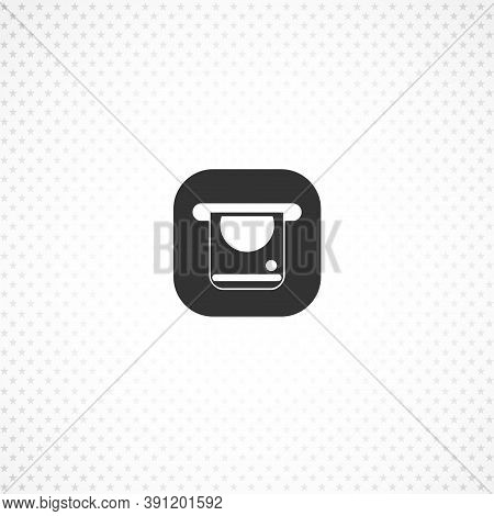 Atm Isolated Solid Vector Icon On White Background