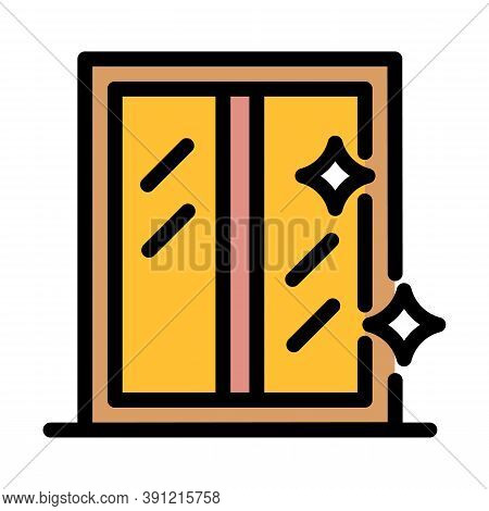 Sparkling Window Icon. Outline Sparkling Window Vector Icon For Web Design Isolated On White Backgro
