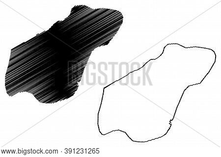 Garoua City (republic Of Cameroon, Benoue Department) Map Vector Illustration, Scribble Sketch City 