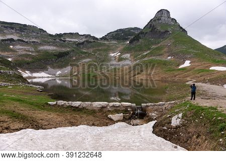 Lake In The Austrian Alps. Augstsee. Loser. Austria