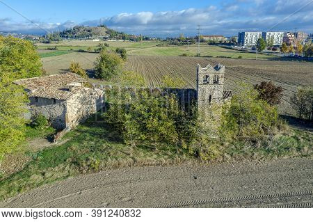 11th Century Church Romanesque Of Sant Sixt De Miralpla Is A Chapel Vic, Osona. It Is Protected As A