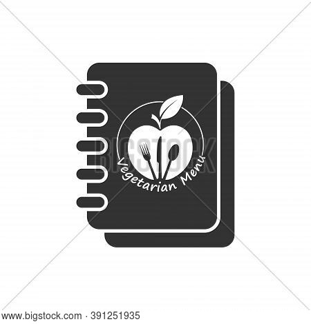 Vegetarian Menu Book. Simple Vector Icon. Flat Style
