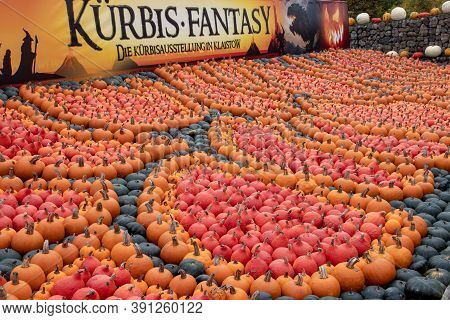 Klaistow, Germany - 22 October 2020: Berlin-brandenburg's Largest Pumpkin Exhibition In 2020 Is Them