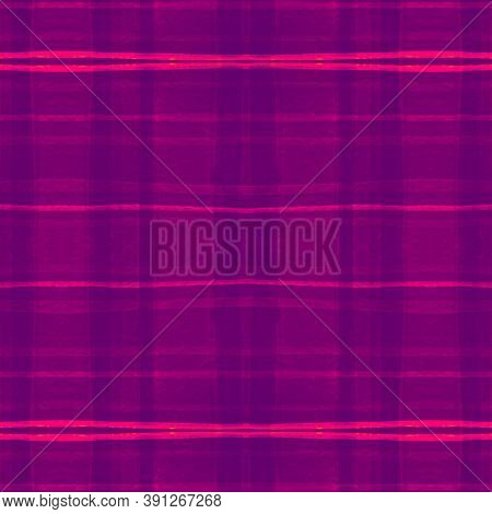 Bright Abstract Check Pattern. Watercolour Tartan Border. Retro Stripes For Fabric Print. Seamless C
